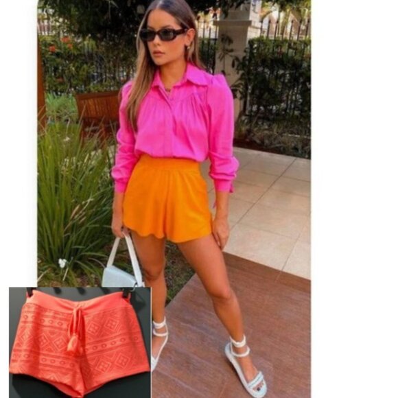 No Boundaries Neon Orange Shorts - Picture 7 of 7